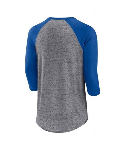 Men's Branded Heathered Gray, Royal New York Mets Iconic Above Heat Speckled Raglan Henley 3/4 Sleeve T-shirt $20.00 T-Shirts