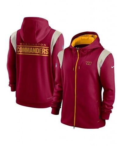 Men's Burgundy Washington Commanders Performance Sideline Lockup Full-Zip Hoodie $41.30 Sweatshirt