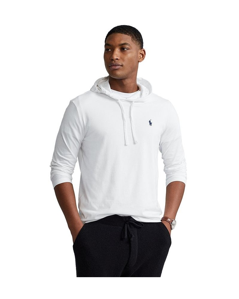 Men's Jersey Hooded T-Shirt White $35.78 Sweatshirt