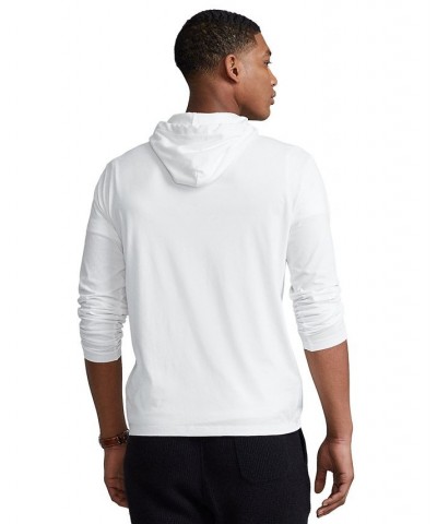 Men's Jersey Hooded T-Shirt White $35.78 Sweatshirt