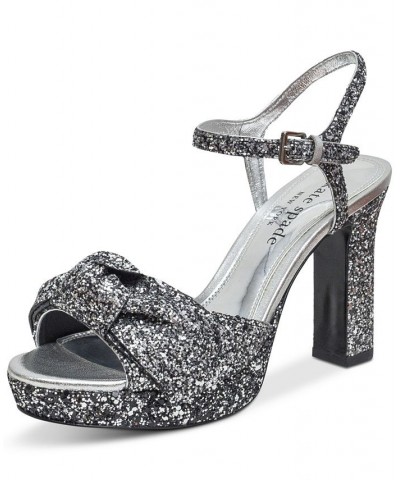 Women's Miya Glitter Dress Sandals Black $90.44 Shoes