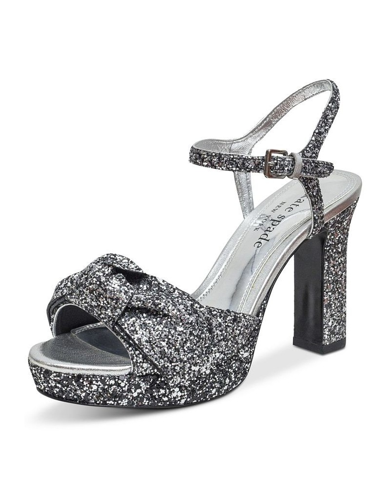 Women's Miya Glitter Dress Sandals Black $90.44 Shoes