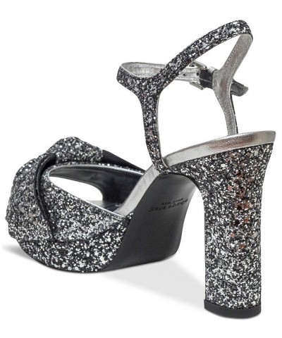 Women's Miya Glitter Dress Sandals Black $90.44 Shoes