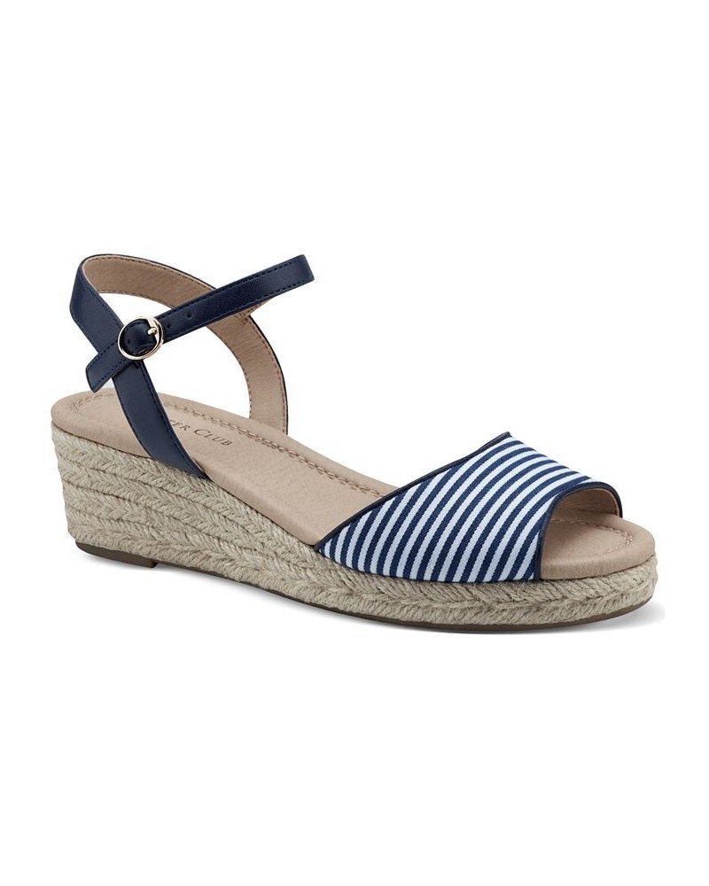 Luchia Platform Wedge Sandals Blue $34.75 Shoes