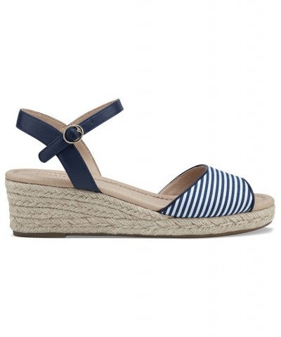 Luchia Platform Wedge Sandals Blue $34.75 Shoes