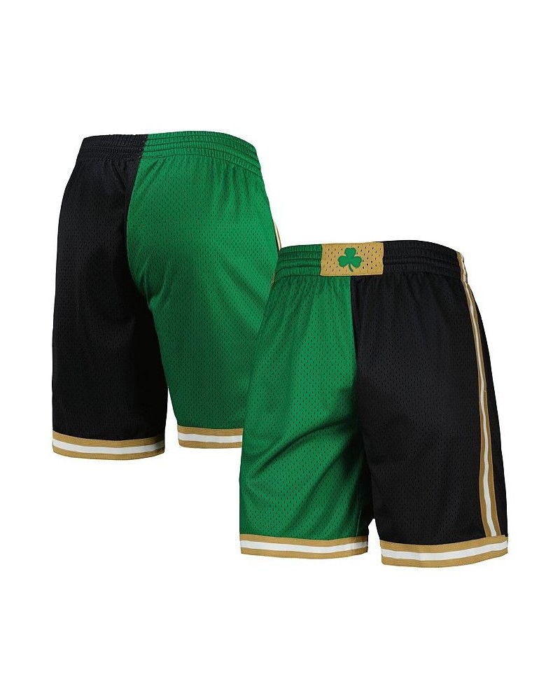 Men's Kelly Green and Black Boston Celtics Hardwood Classics 2007 Split Swingman Shorts $48.30 Shorts