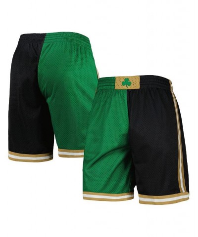 Men's Kelly Green and Black Boston Celtics Hardwood Classics 2007 Split Swingman Shorts $48.30 Shorts