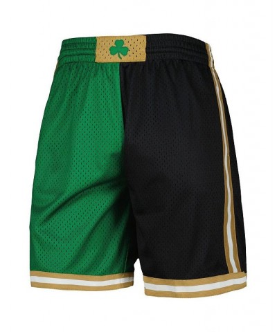 Men's Kelly Green and Black Boston Celtics Hardwood Classics 2007 Split Swingman Shorts $48.30 Shorts