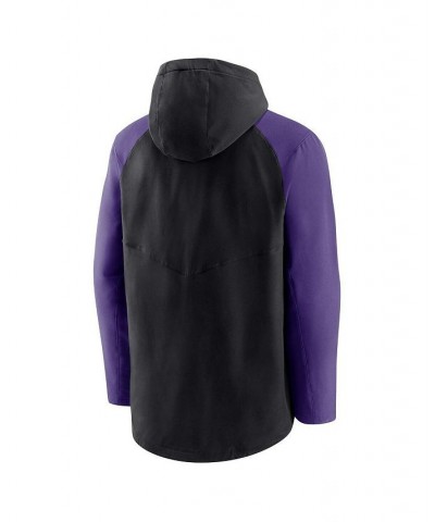 Men's Black, Purple Colorado Rockies Authentic Collection Performance Raglan Full-Zip Hoodie $44.55 Sweatshirt