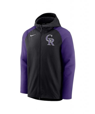 Men's Black, Purple Colorado Rockies Authentic Collection Performance Raglan Full-Zip Hoodie $44.55 Sweatshirt