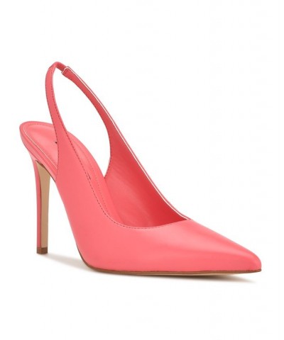 Women's Feather Pointy Toe Slingback Dress Pumps PD09 $38.15 Shoes