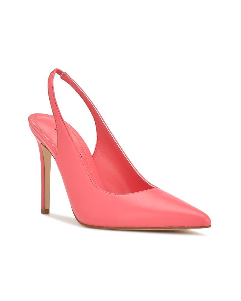 Women's Feather Pointy Toe Slingback Dress Pumps PD09 $38.15 Shoes