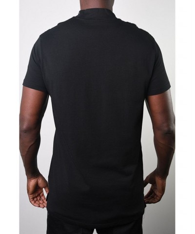 Men's Basic Henley Zip Tee Black $17.55 T-Shirts