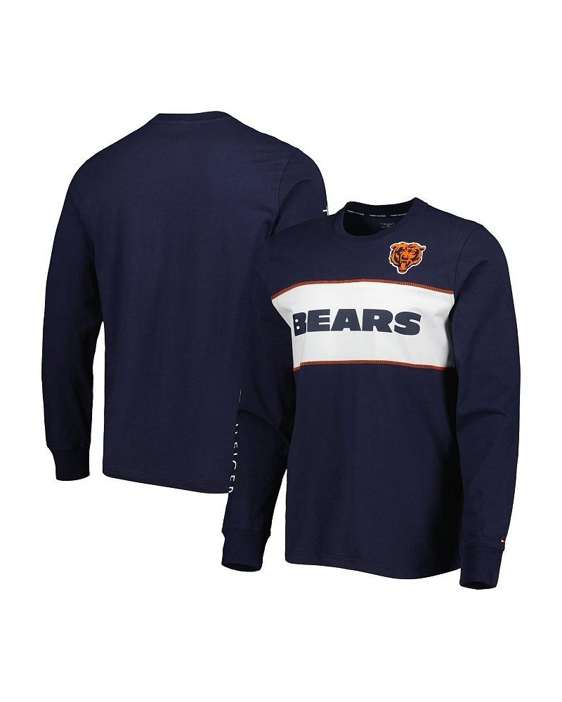 Men's Navy Chicago Bears Peter Team Long Sleeve T-shirt $36.75 T-Shirts