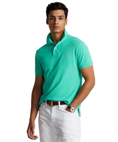 Men's Custom Slim Fit Mesh Polo Sunset Green $56.40 Polo Shirts