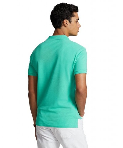 Men's Custom Slim Fit Mesh Polo Sunset Green $56.40 Polo Shirts