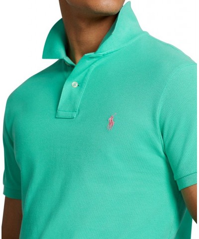 Men's Custom Slim Fit Mesh Polo Sunset Green $56.40 Polo Shirts