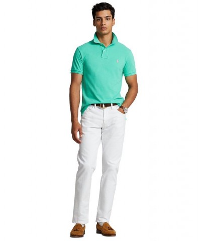 Men's Custom Slim Fit Mesh Polo Sunset Green $56.40 Polo Shirts