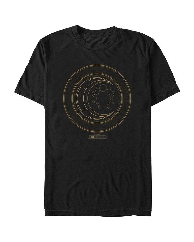 Men's Moon Knight Hieroglyphics Logo Short Sleeve T-shirt Black $15.40 T-Shirts