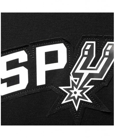 Men's Black and Heathered Gray San Antonio Spurs Linear Logo Comfy Colorblock Tri-Blend Pullover Hoodie $26.04 Sweatshirt