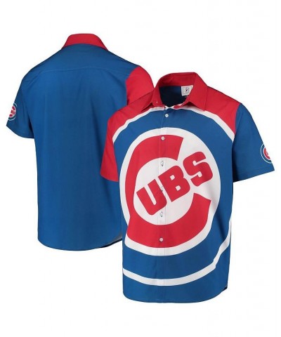 Men's Royal Chicago Cubs Big Logo Button-Up Shirt $33.62 Shirts