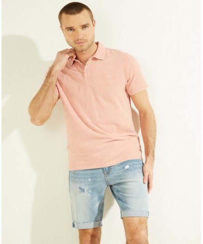 Men's Eli Acid Washed Polo Shirt Pink $40.29 Polo Shirts