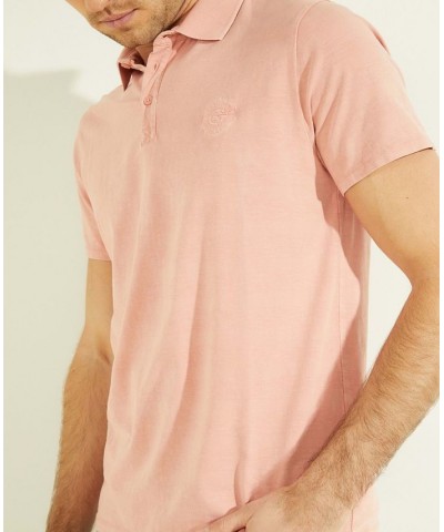 Men's Eli Acid Washed Polo Shirt Pink $40.29 Polo Shirts