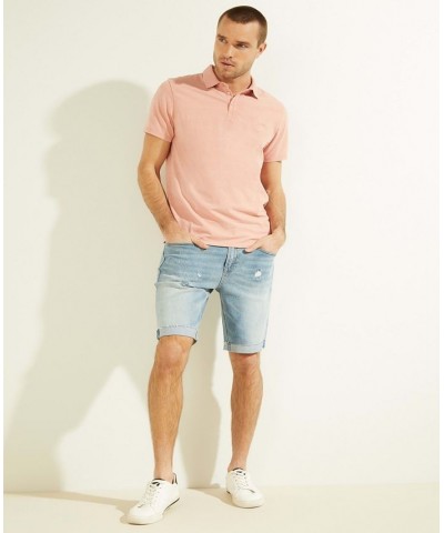 Men's Eli Acid Washed Polo Shirt Pink $40.29 Polo Shirts