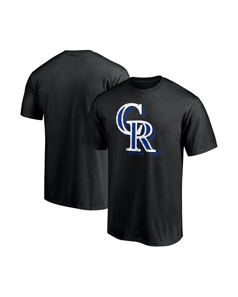 Men's Branded Black Colorado Rockies Red White and Team Logo T-shirt $23.59 T-Shirts