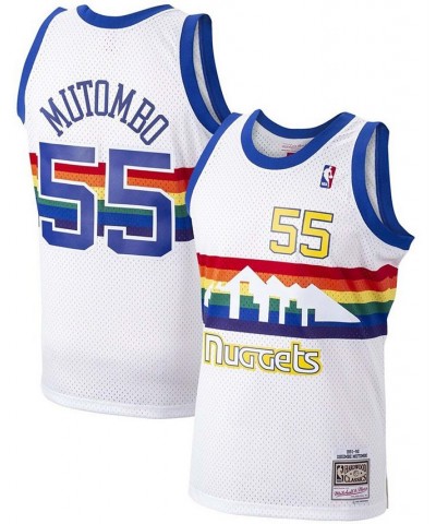 Men's Dikembe Mutombo White Denver Nuggets 1991-92 Hardwood Classics Swingman Player Jersey $46.20 Jersey