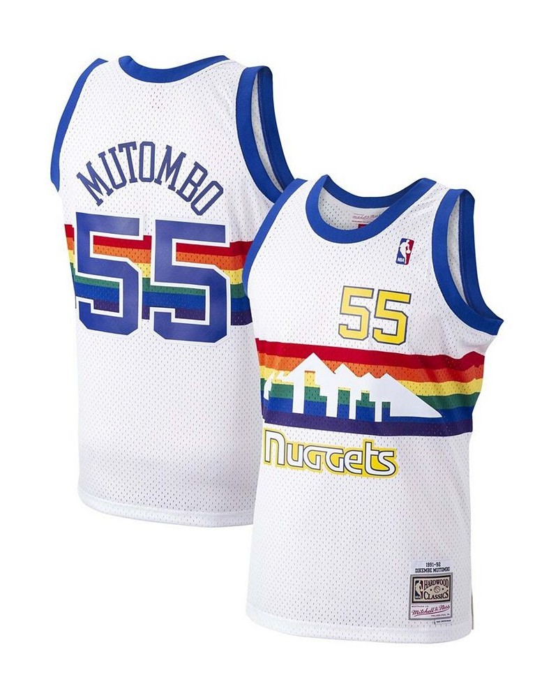 Men's Dikembe Mutombo White Denver Nuggets 1991-92 Hardwood Classics Swingman Player Jersey $46.20 Jersey