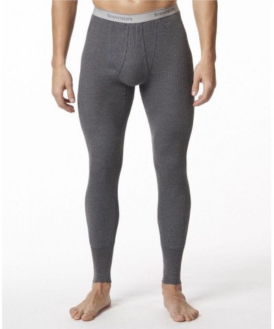 Men's Waffle Knit Thermal Long Johns Gray $17.63 Underwear