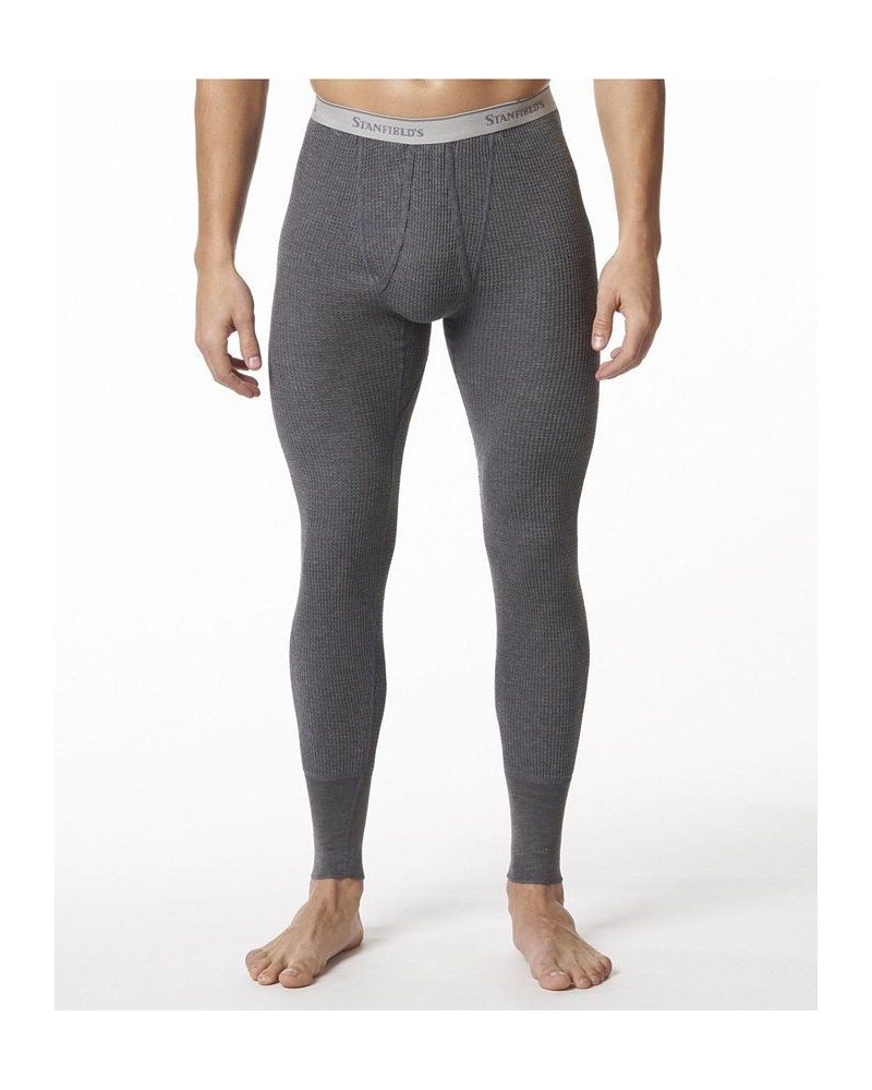 Men's Waffle Knit Thermal Long Johns Gray $17.63 Underwear