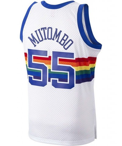 Men's Dikembe Mutombo White Denver Nuggets 1991-92 Hardwood Classics Swingman Player Jersey $46.20 Jersey