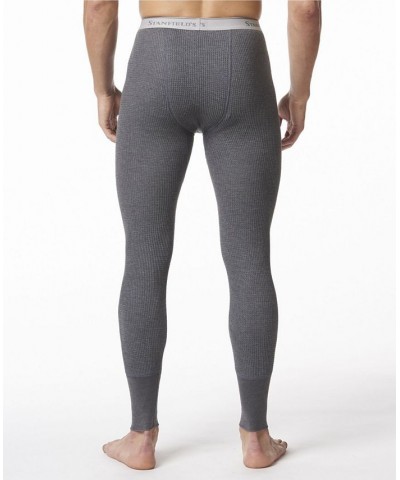 Men's Waffle Knit Thermal Long Johns Gray $17.63 Underwear