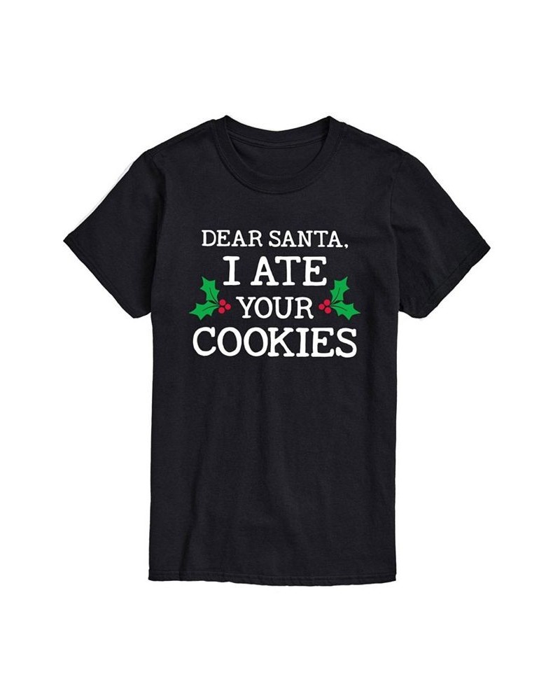 Men's I Ate Your Cookies Short Sleeve T-shirt Black $14.35 T-Shirts