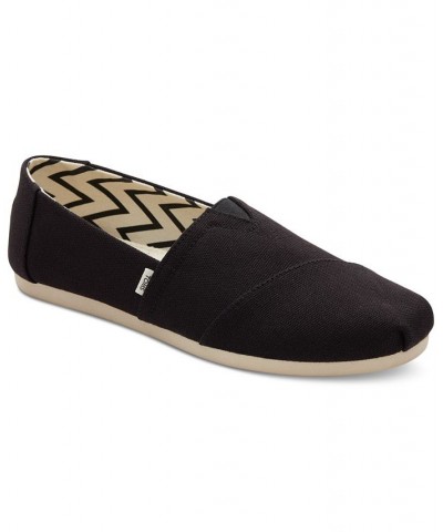 Women's Alpargata Recycled Slip-On Flats Black Recycled Canvas $26.55 Shoes