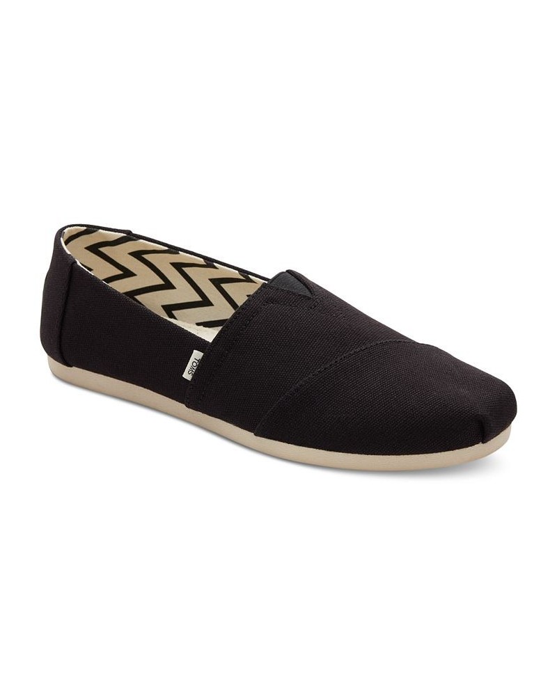 Women's Alpargata Recycled Slip-On Flats Black Recycled Canvas $26.55 Shoes