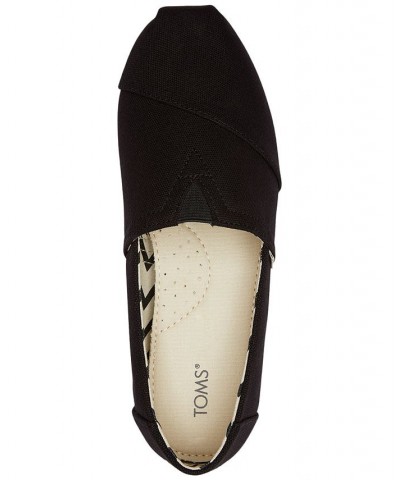 Women's Alpargata Recycled Slip-On Flats Black Recycled Canvas $26.55 Shoes