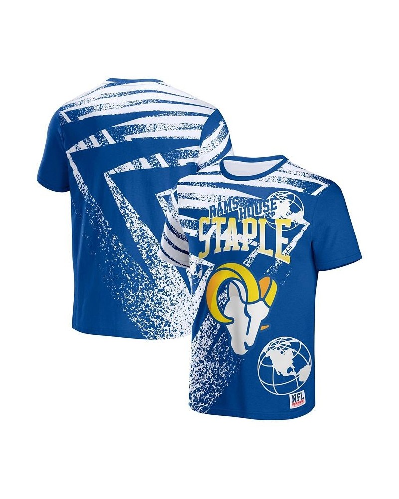 Men's NFL X Staple Royal Los Angeles Rams Team Slogan All Over Print Short Sleeve T-shirt $23.99 T-Shirts