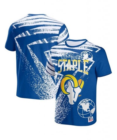 Men's NFL X Staple Royal Los Angeles Rams Team Slogan All Over Print Short Sleeve T-shirt $23.99 T-Shirts