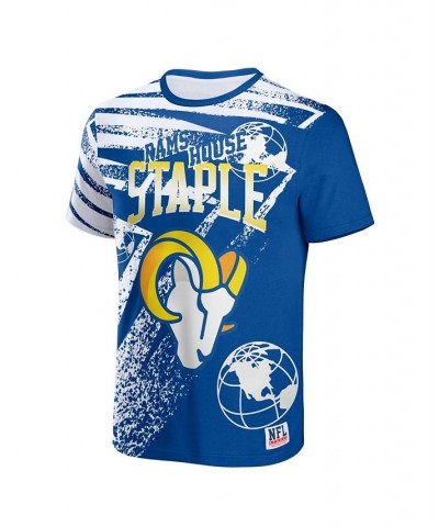 Men's NFL X Staple Royal Los Angeles Rams Team Slogan All Over Print Short Sleeve T-shirt $23.99 T-Shirts