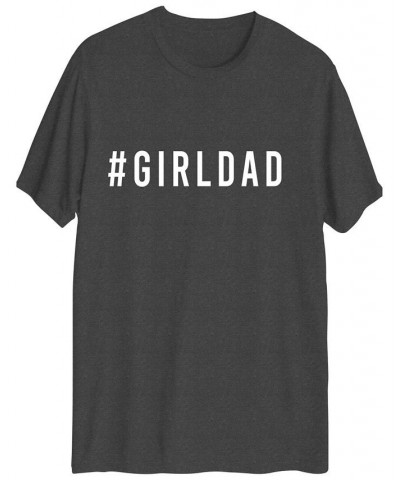 Men's Hash Tag Girl Dad Short Sleeve Graphic T-shirt Gray $19.24 T-Shirts