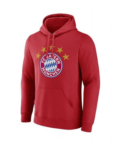 Men's Branded Red Bayern Munich Five-Star Crest Fitted Pullover Hoodie $24.94 Sweatshirt