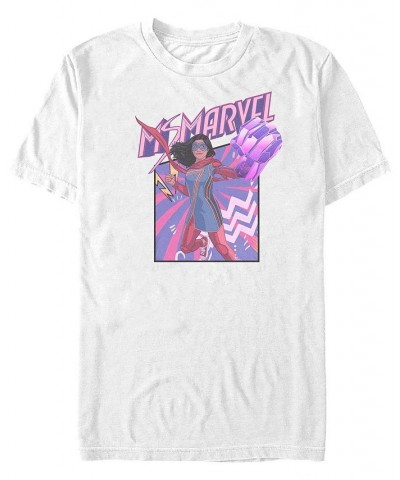 Men's Marvel Likeness Ms. Marvel Fist Panel Short Sleeve T-shirt White $15.40 T-Shirts