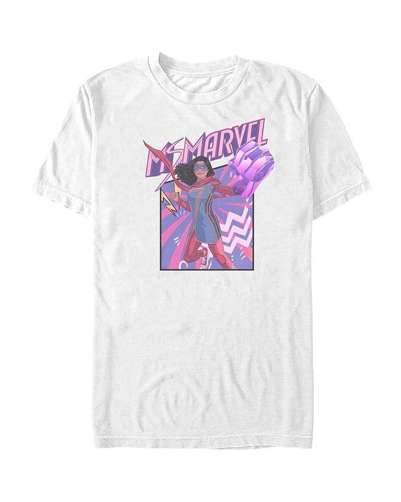 Men's Marvel Likeness Ms. Marvel Fist Panel Short Sleeve T-shirt White $15.40 T-Shirts