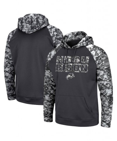 Men's Charcoal NDSU Bison OHT Military-Inspired Appreciation Digital Camo Pullover Hoodie $37.50 Sweatshirt