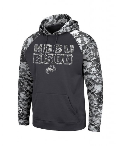 Men's Charcoal NDSU Bison OHT Military-Inspired Appreciation Digital Camo Pullover Hoodie $37.50 Sweatshirt