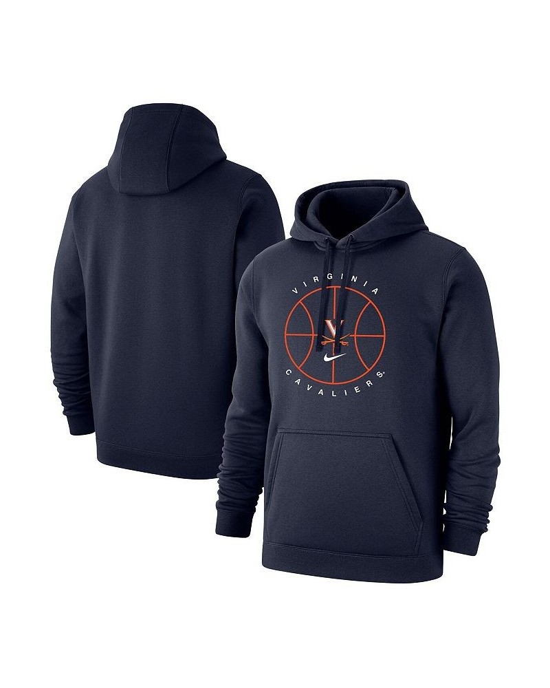 Men's Navy Virginia Cavaliers Basketball Icon Club Fleece Pullover Hoodie $29.70 Sweatshirt