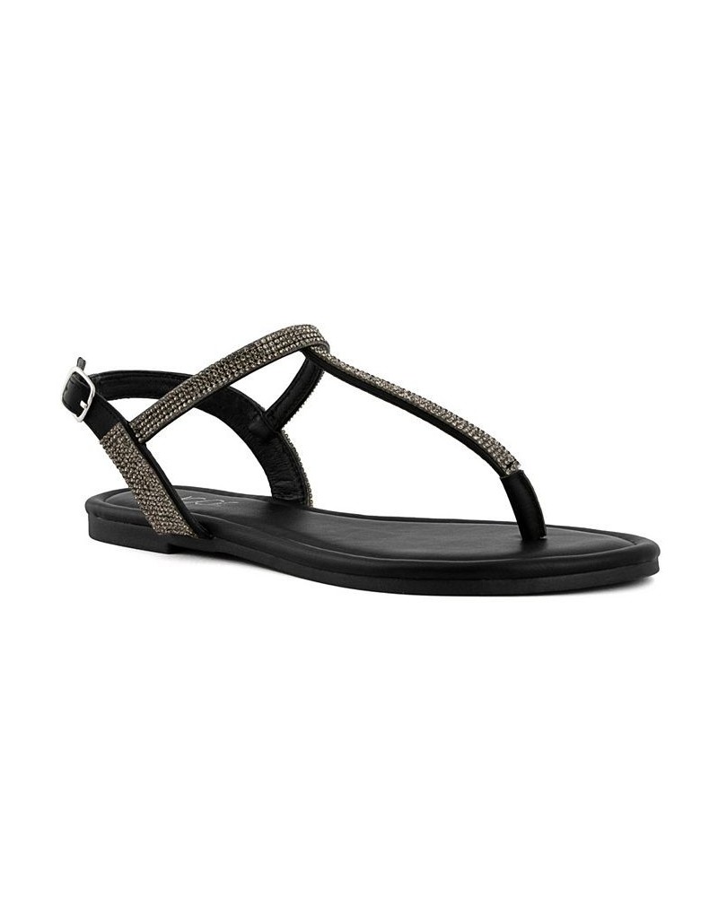 Women's Pedra Thong Sandals Black $27.00 Shoes